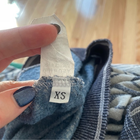 Wilt Big Slant Sweatshirt Grey 591072 Striped Long Sleeve Hi Low High Sweater XS - Picture 7 of 12